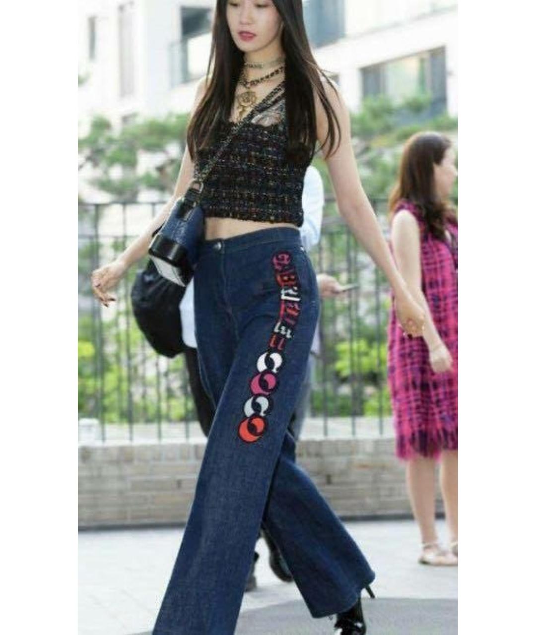 CHANEL Темно-синие хлопковые прямые джинсы, фото 6