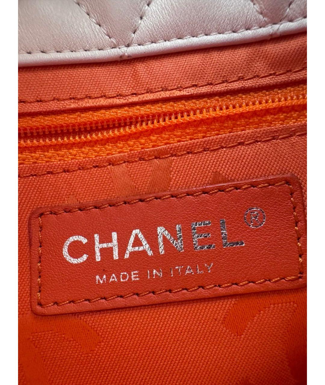 CHANEL Бежевая кожаная сумка с короткими ручками, фото 4