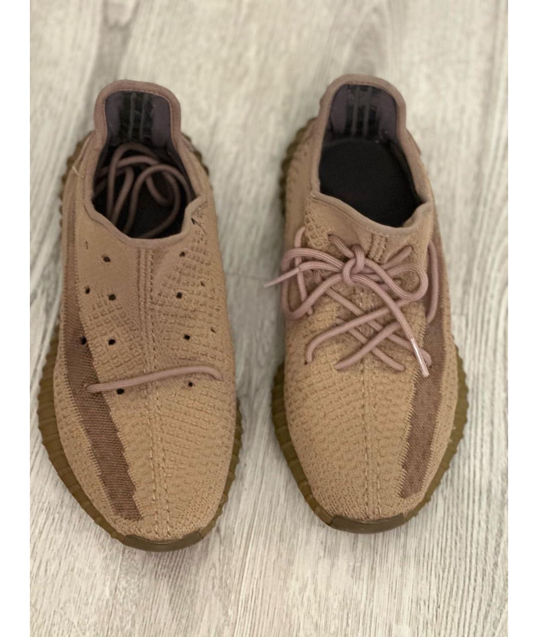 ADIDAS YEEZY Хаки текстильные низкие кроссовки / кеды, фото 2