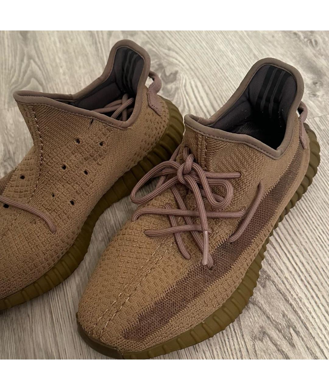 ADIDAS YEEZY Хаки текстильные низкие кроссовки / кеды, фото 5