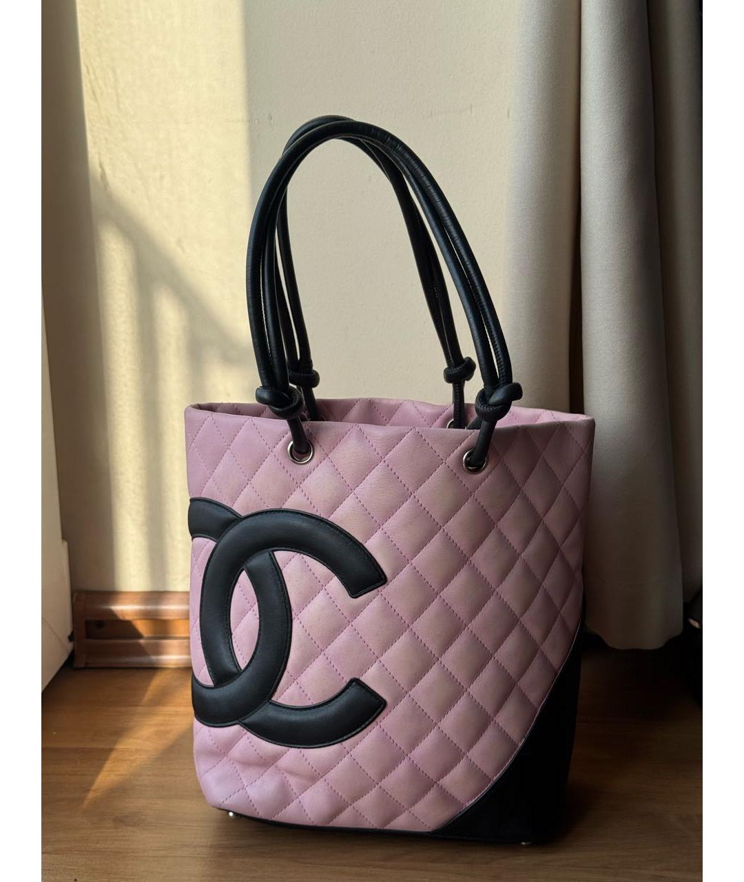 CHANEL Розовая кожаная сумка с короткими ручками, фото 5