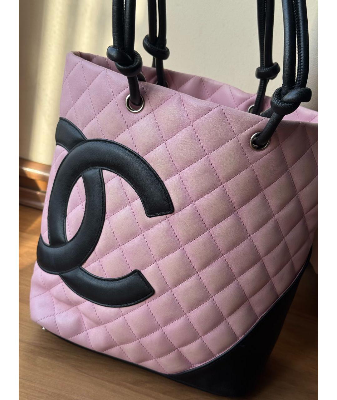 CHANEL Розовая кожаная сумка с короткими ручками, фото 2