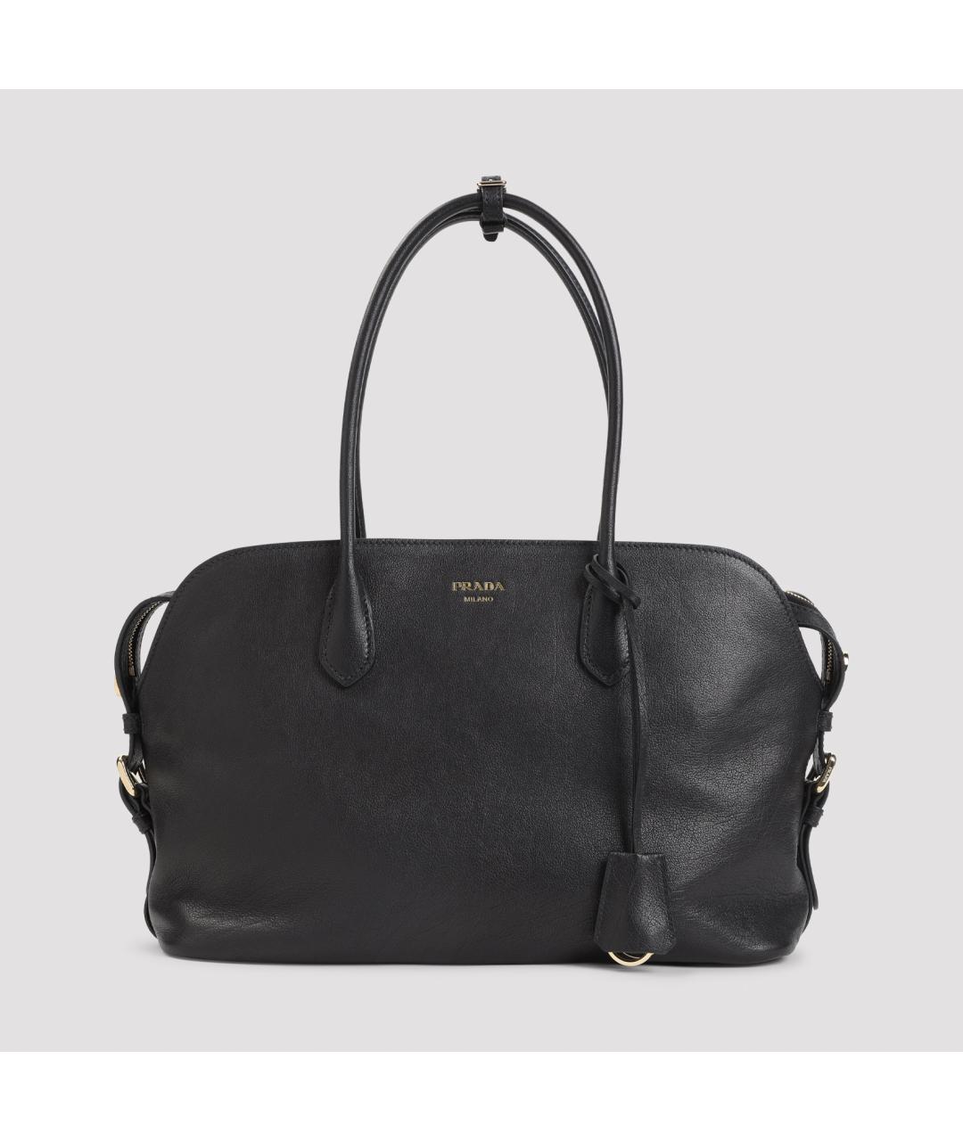 PRADA Черная кожаная сумка тоут, фото 2