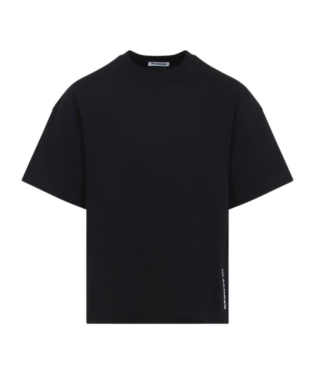 JIL SANDER Черная хлопковая футболка, фото 1