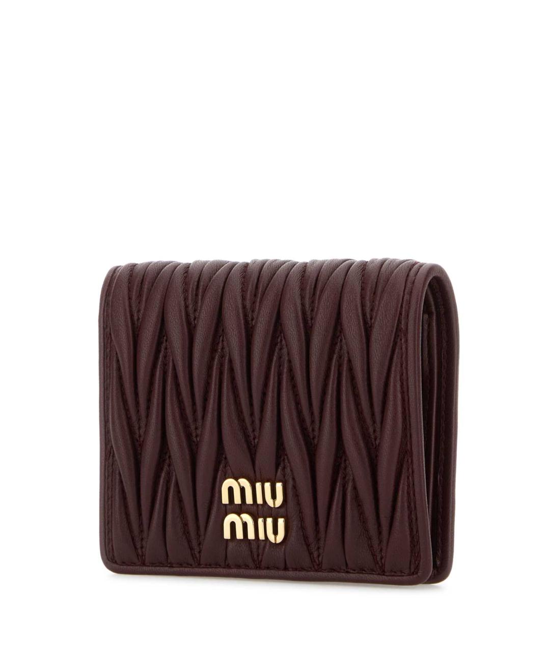 MIU MIU Бордовый кожаный кошелек, фото 2