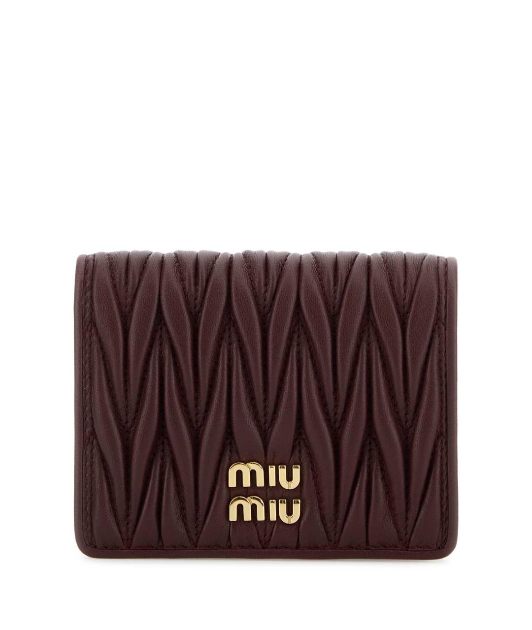 MIU MIU Бордовый кожаный кошелек, фото 1