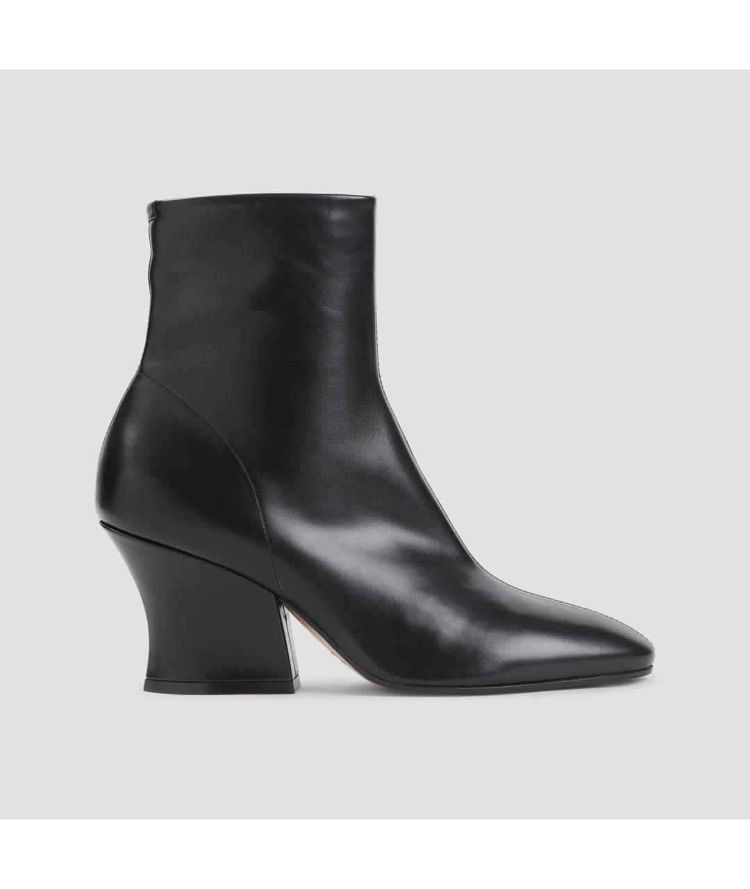 JIL SANDER Черные кожаные ботильоны, фото 2
