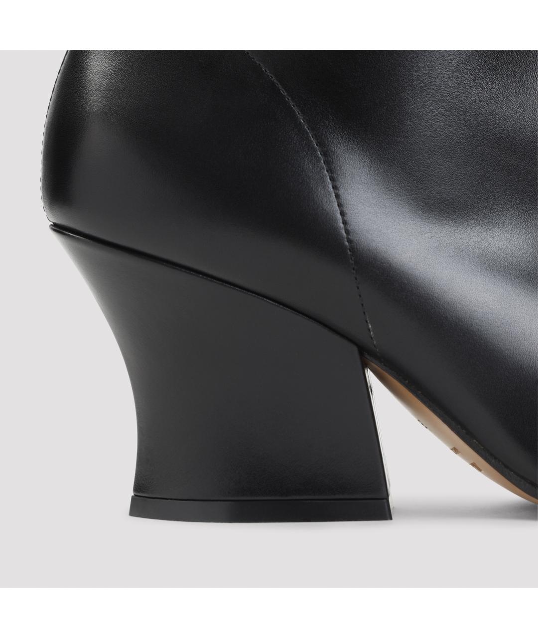 JIL SANDER Черные кожаные ботильоны, фото 5