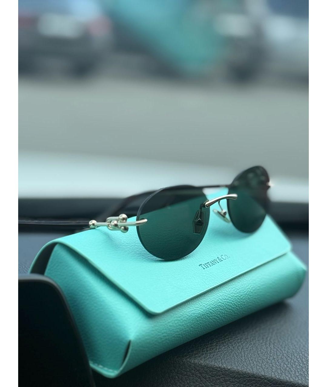 TIFFANY&CO Золотые металлические солнцезащитные очки, фото 2