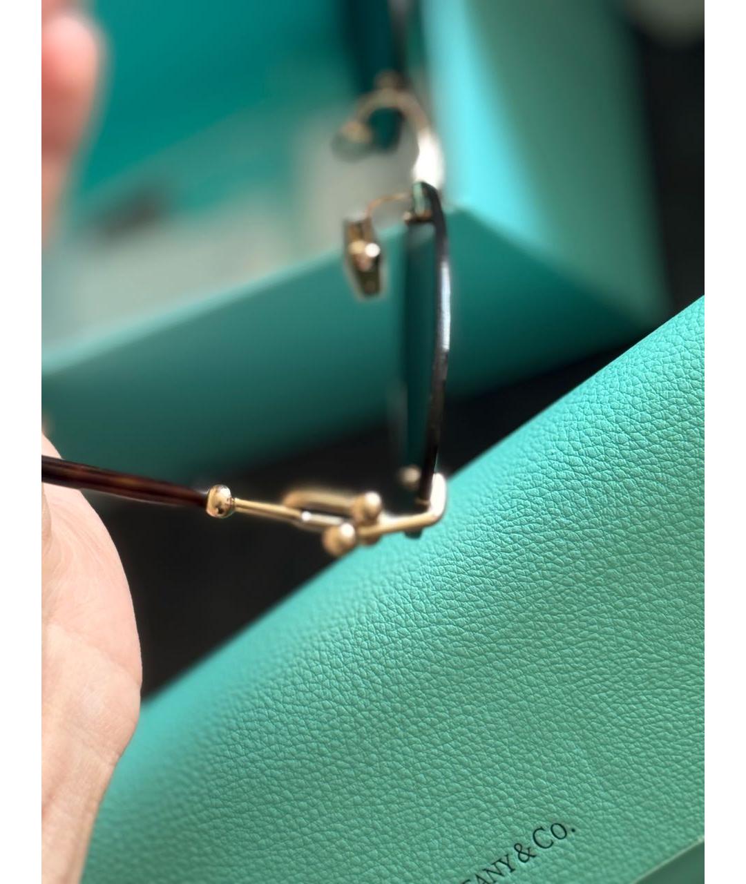 TIFFANY&CO Золотые металлические солнцезащитные очки, фото 7