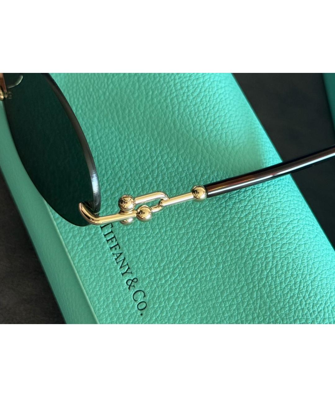 TIFFANY&CO Золотые металлические солнцезащитные очки, фото 4
