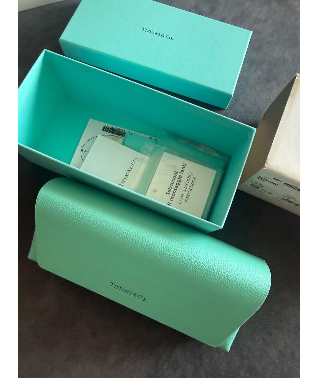 TIFFANY&CO Золотые металлические солнцезащитные очки, фото 3