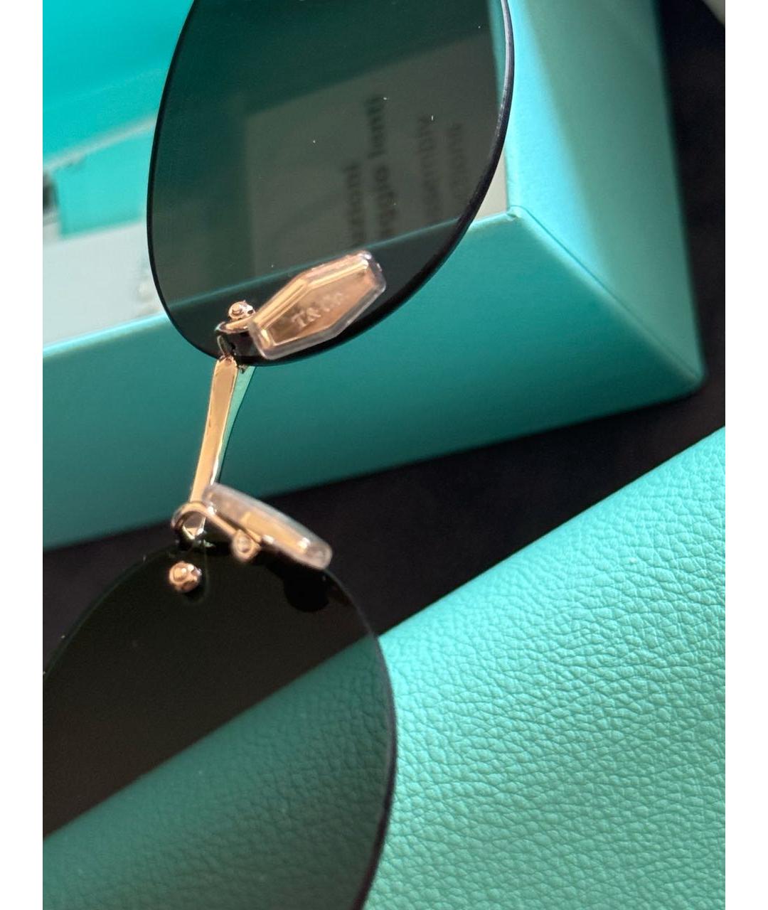 TIFFANY&CO Золотые металлические солнцезащитные очки, фото 6