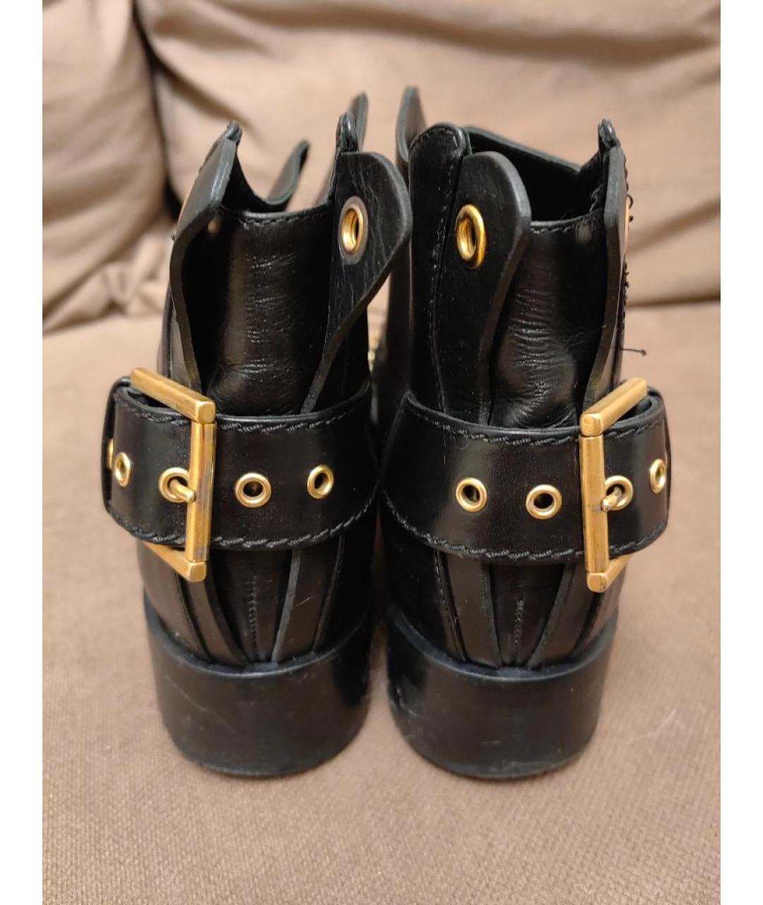 ALEXANDER MCQUEEN Черные кожаные ботинки, фото 4