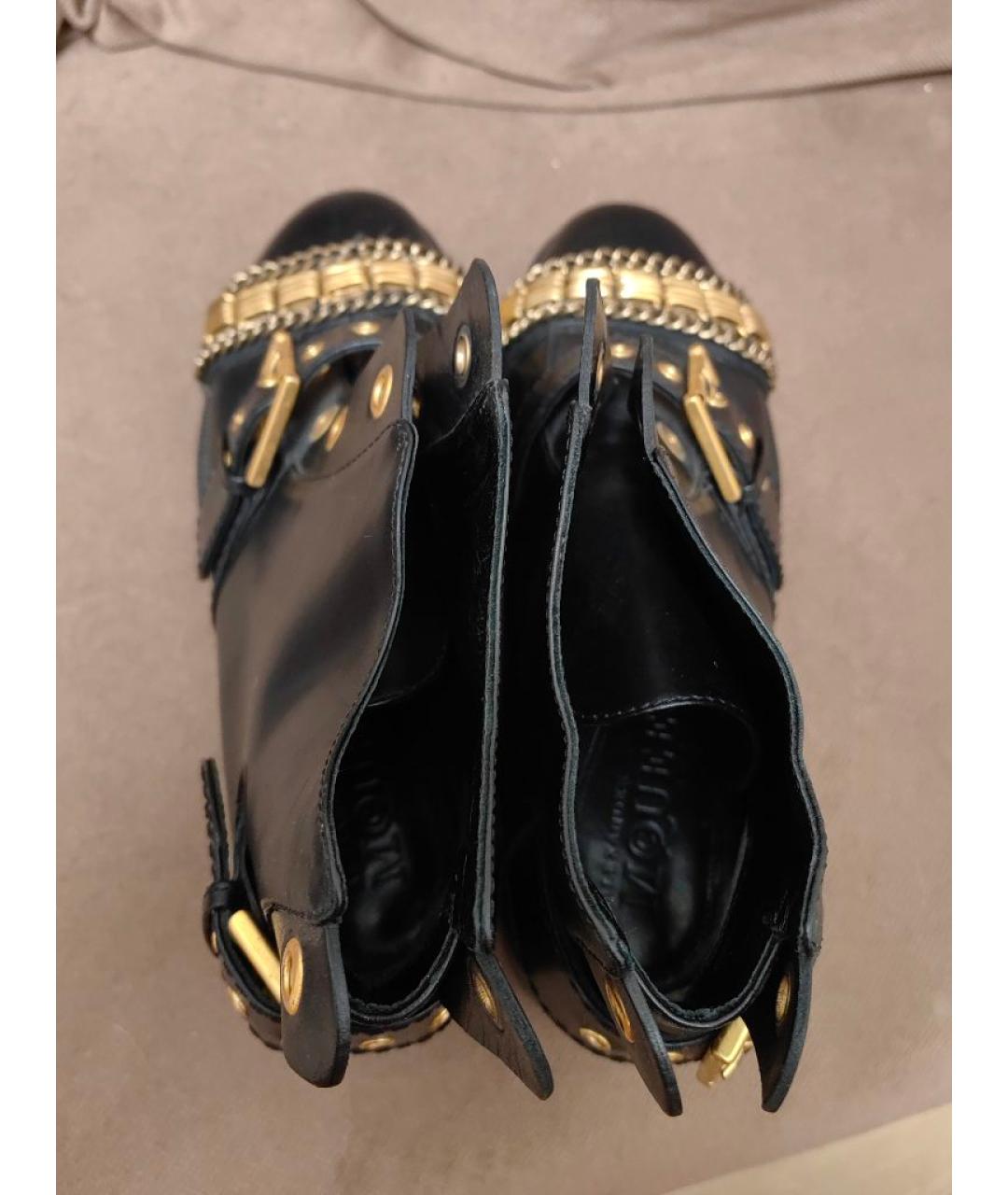 ALEXANDER MCQUEEN Черные кожаные ботинки, фото 3