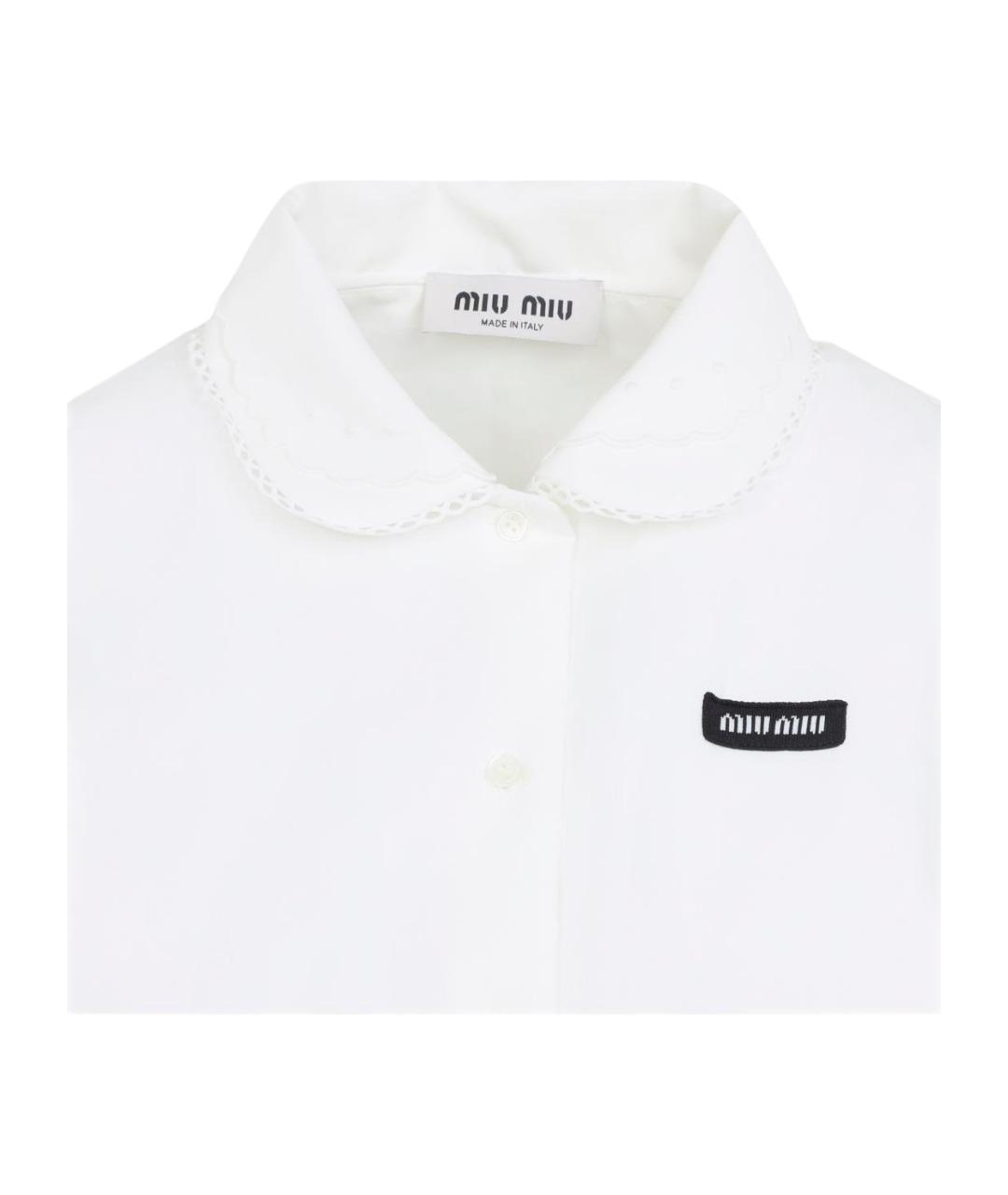 MIU MIU Белая хлопковая рубашка, фото 3