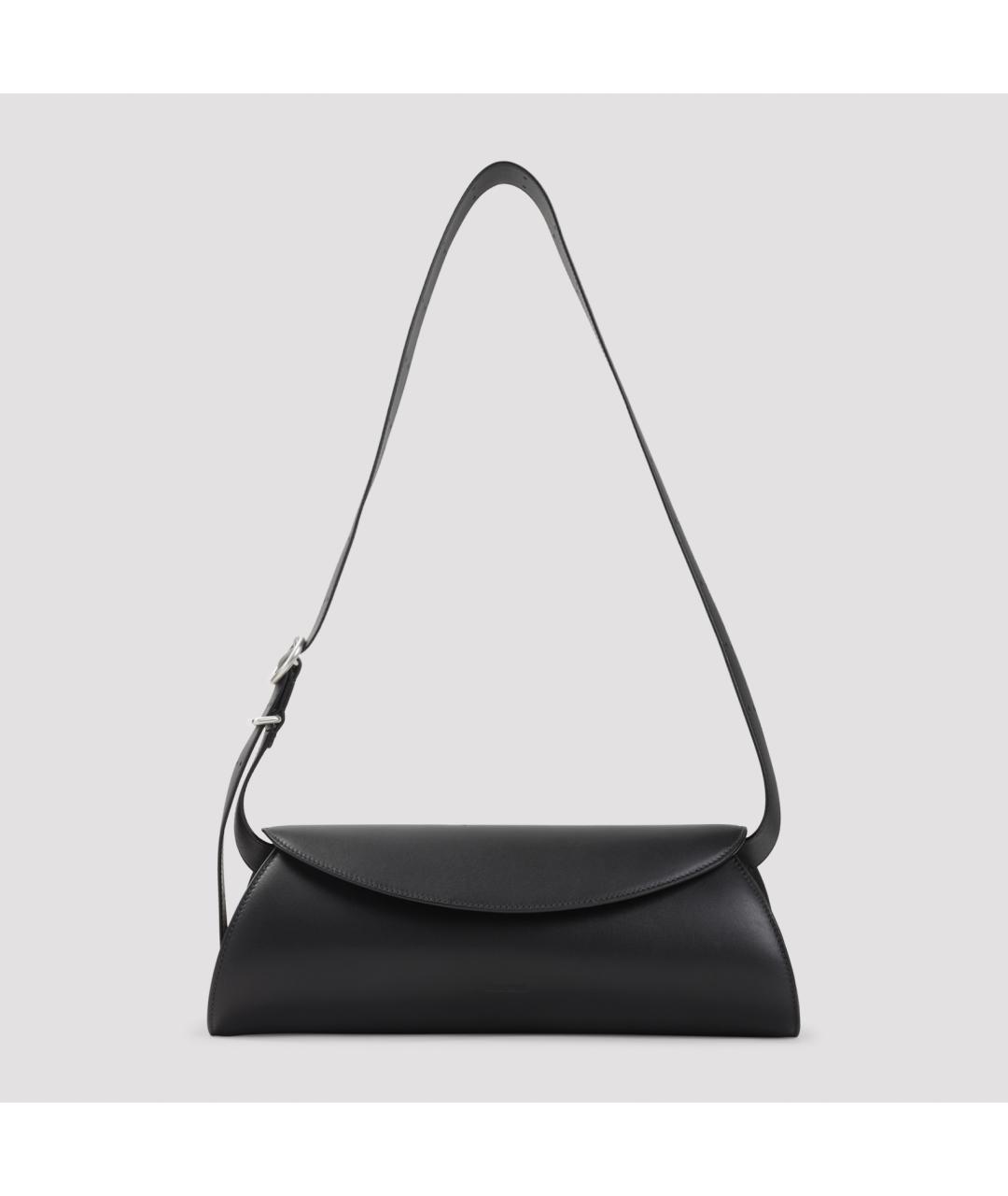JIL SANDER Черная кожаная сумка на плечо, фото 3