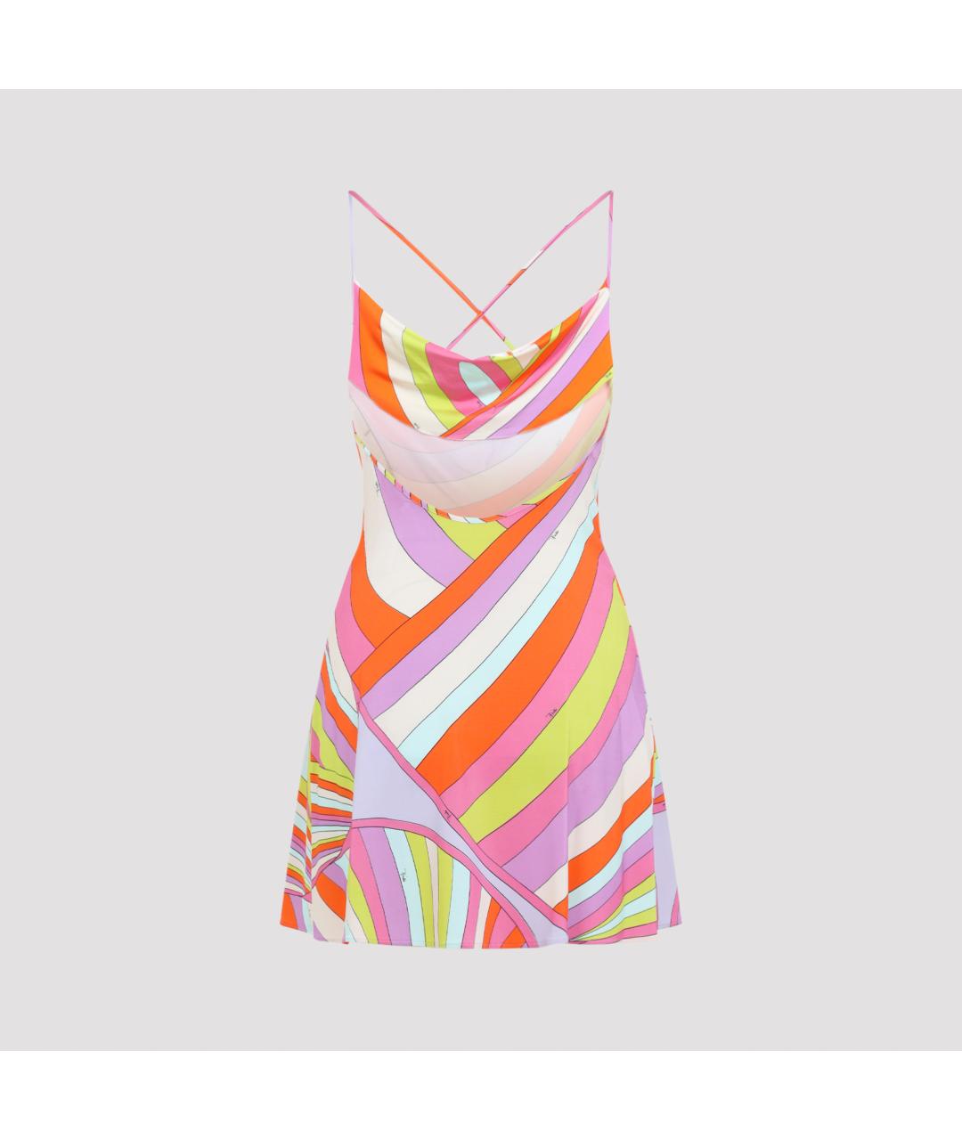 PUCCI Мульти вискозное коктейльное платье, фото 4
