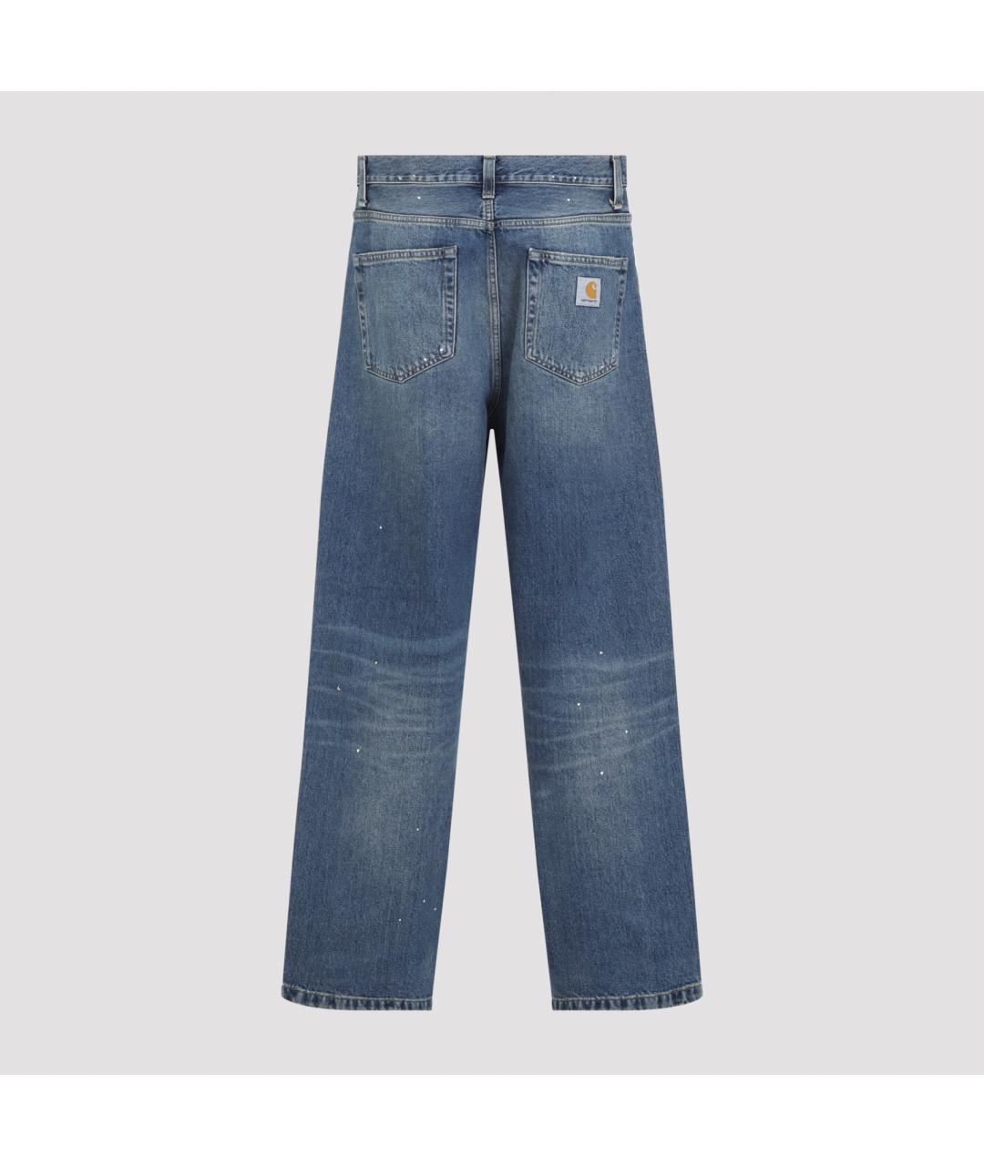 CARHARTT WIP Синие хлопковые прямые джинсы, фото 4