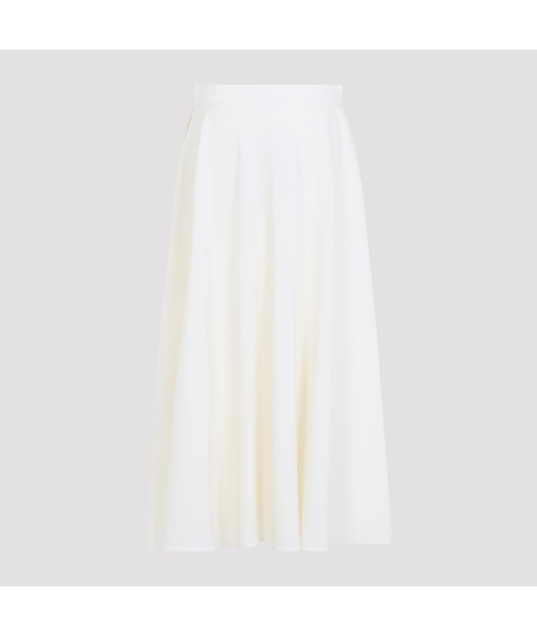 RALPH LAUREN COLLECTION Белая шерстяная юбка миди, фото 3
