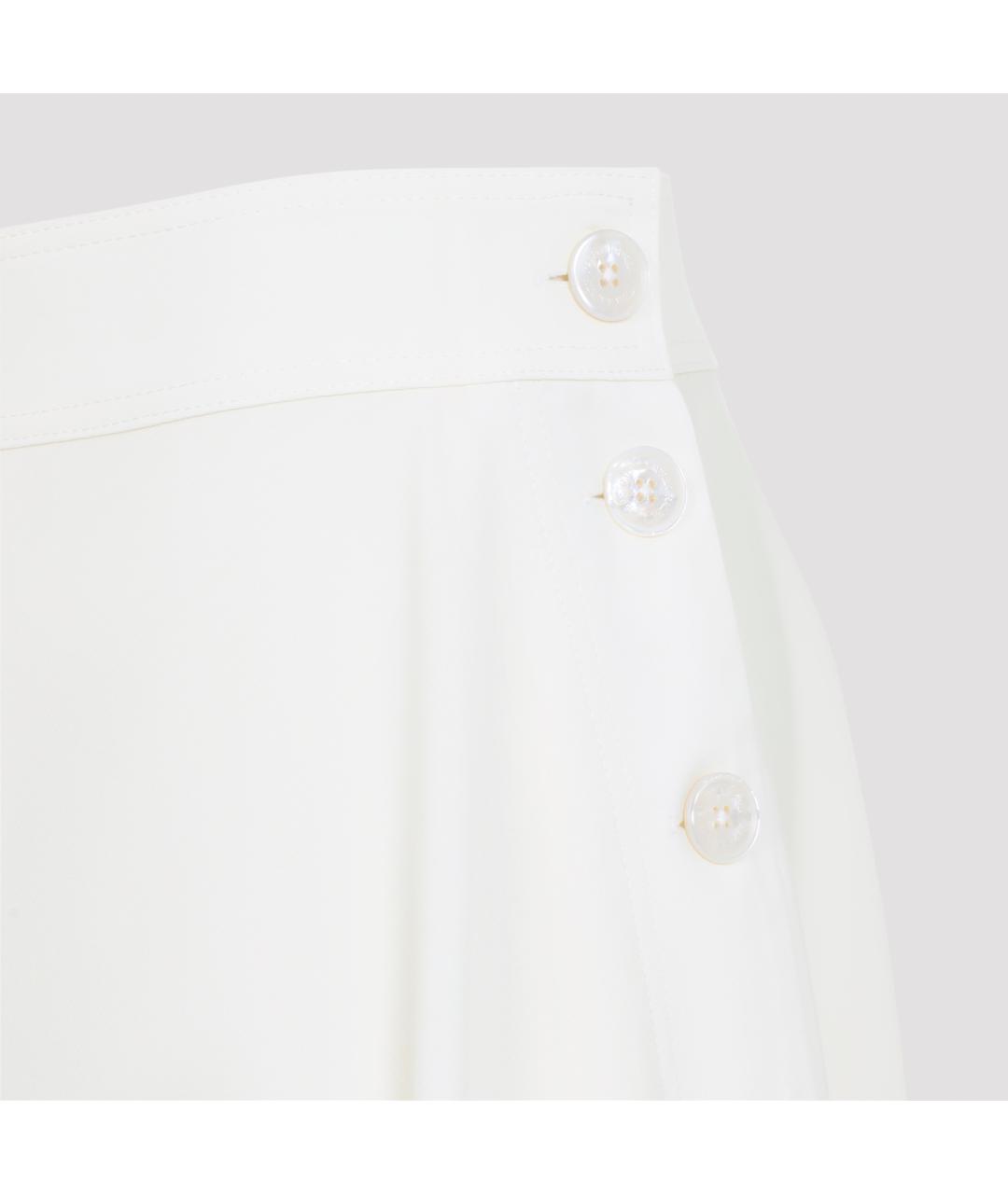 RALPH LAUREN COLLECTION Белая шерстяная юбка миди, фото 4
