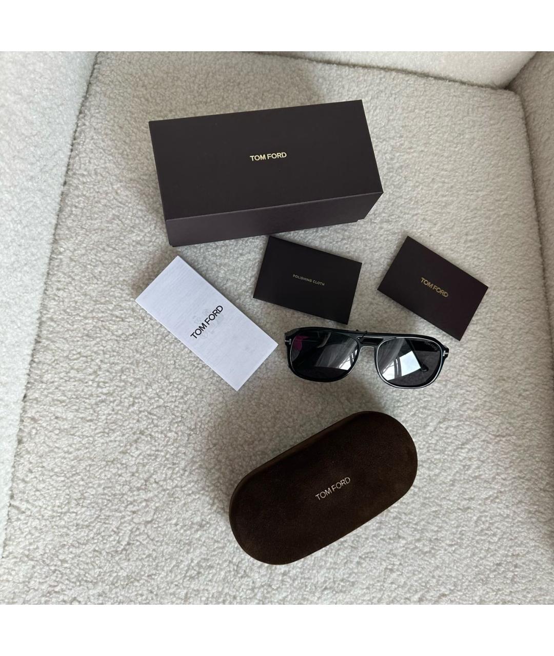 TOM FORD Черные пластиковые солнцезащитные очки, фото 4