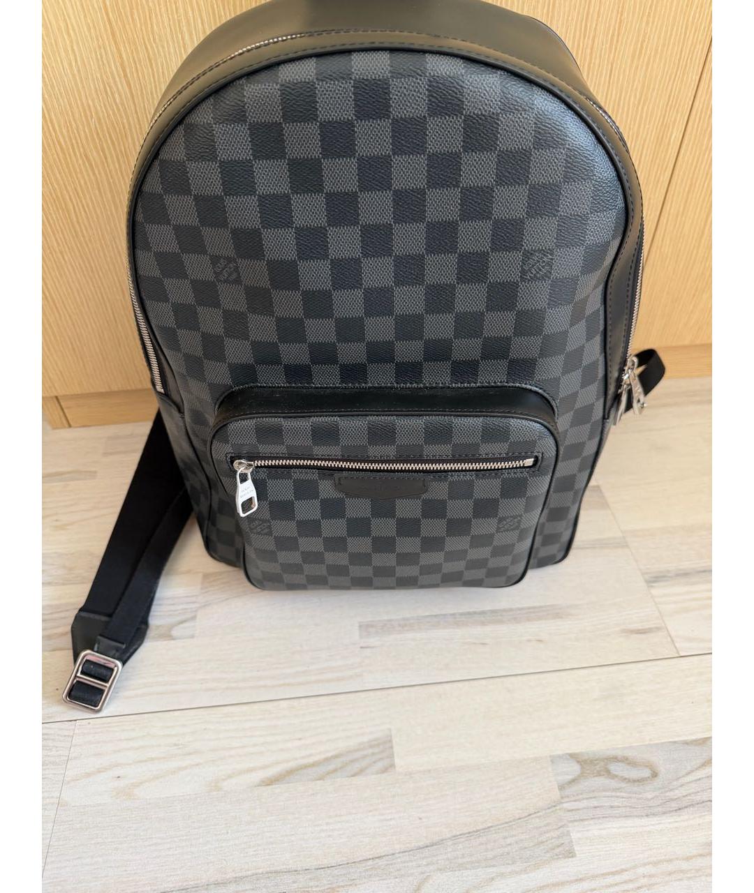LOUIS VUITTON Черный кожаный портфель, фото 2