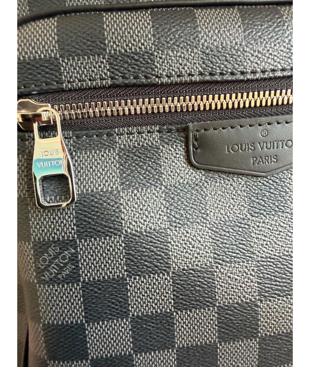 LOUIS VUITTON Черный кожаный портфель, фото 3