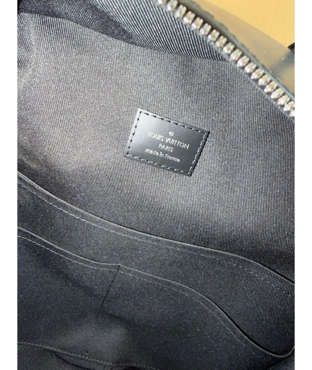 LOUIS VUITTON Черный кожаный портфель, фото 4