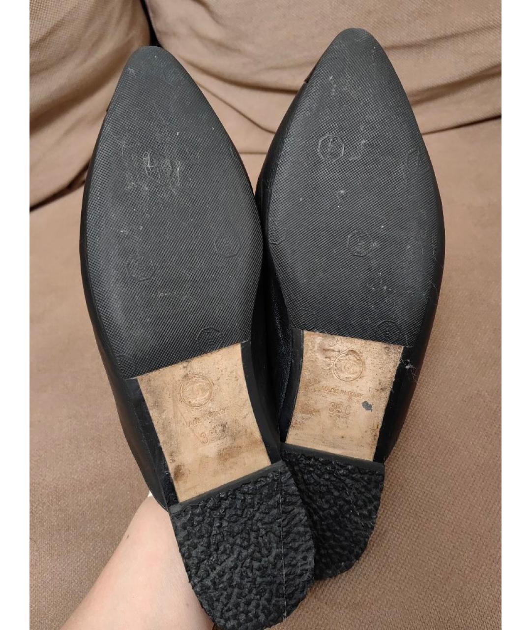 CHANEL Черные кожаные мюли, фото 5