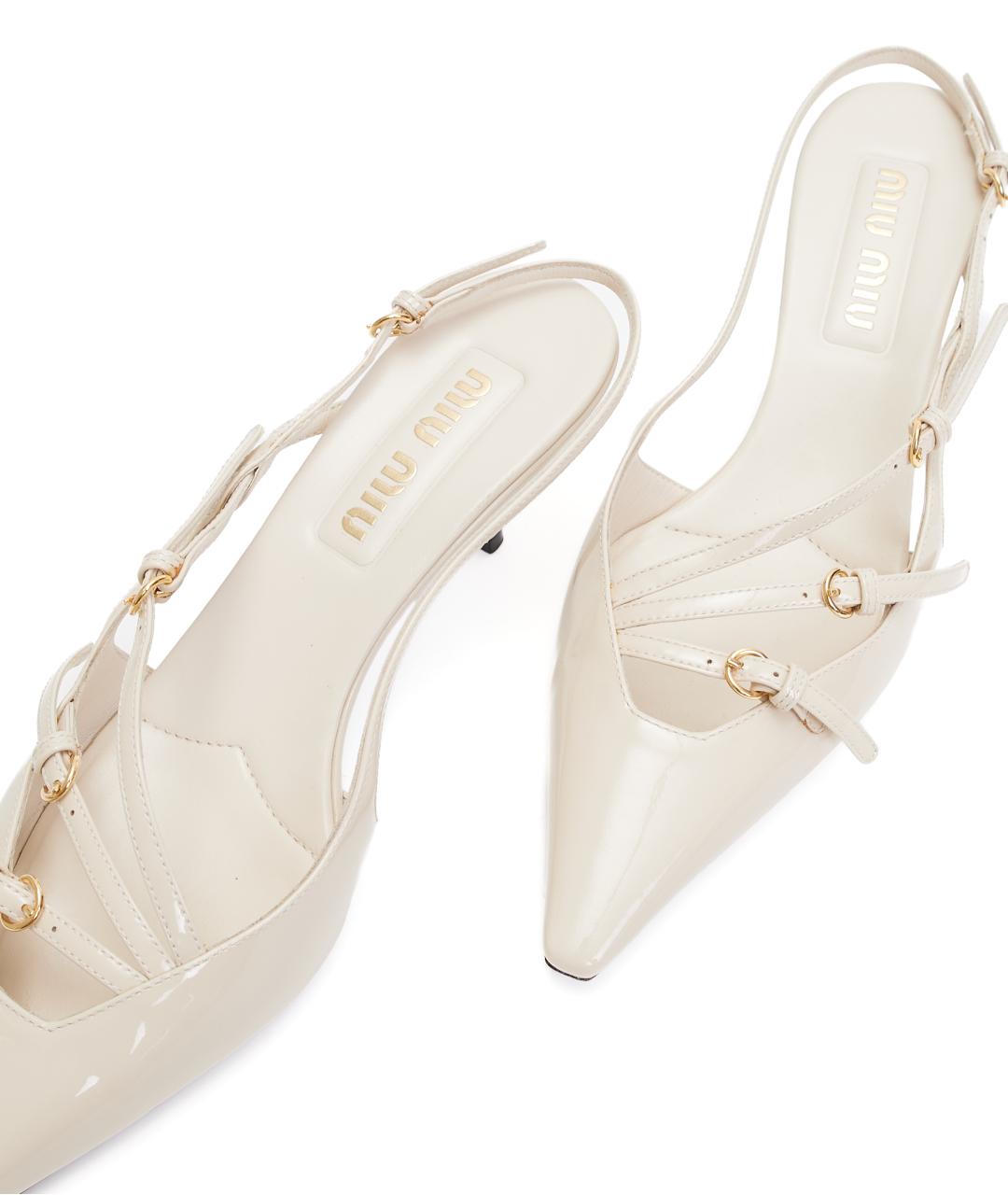 MIU MIU Белые кожаные туфли, фото 6