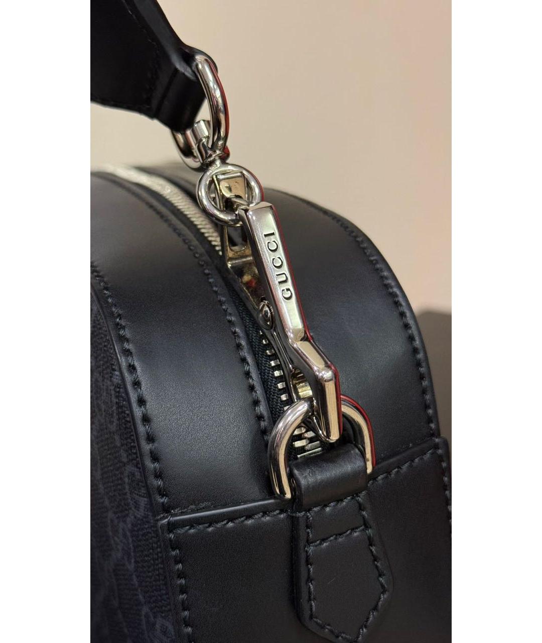 GUCCI Антрацитовая кожаная сумка на плечо, фото 6