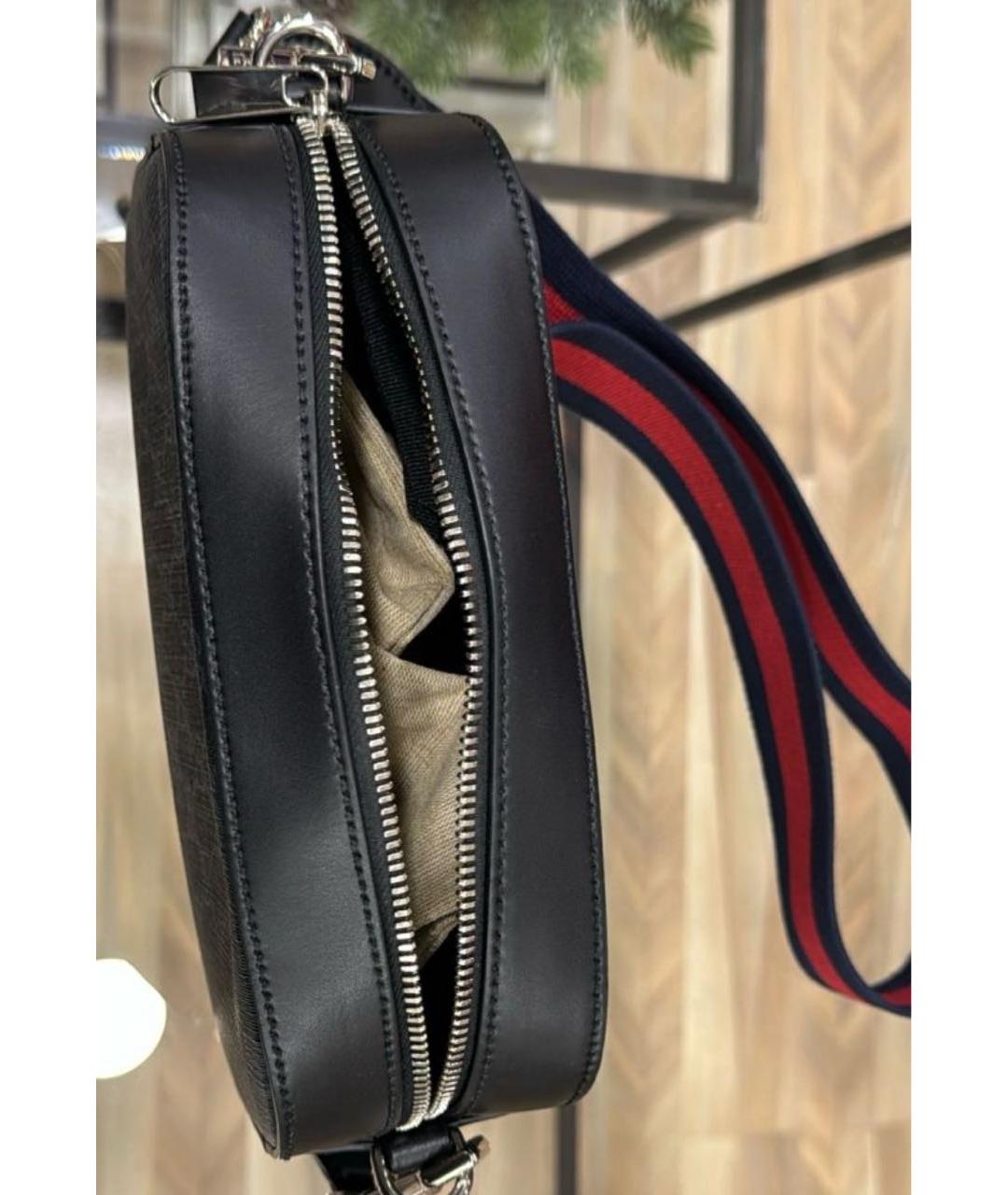 GUCCI Антрацитовая кожаная сумка на плечо, фото 8