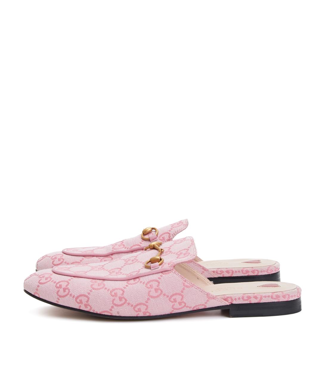 GUCCI Розовые текстильные мюли, фото 3