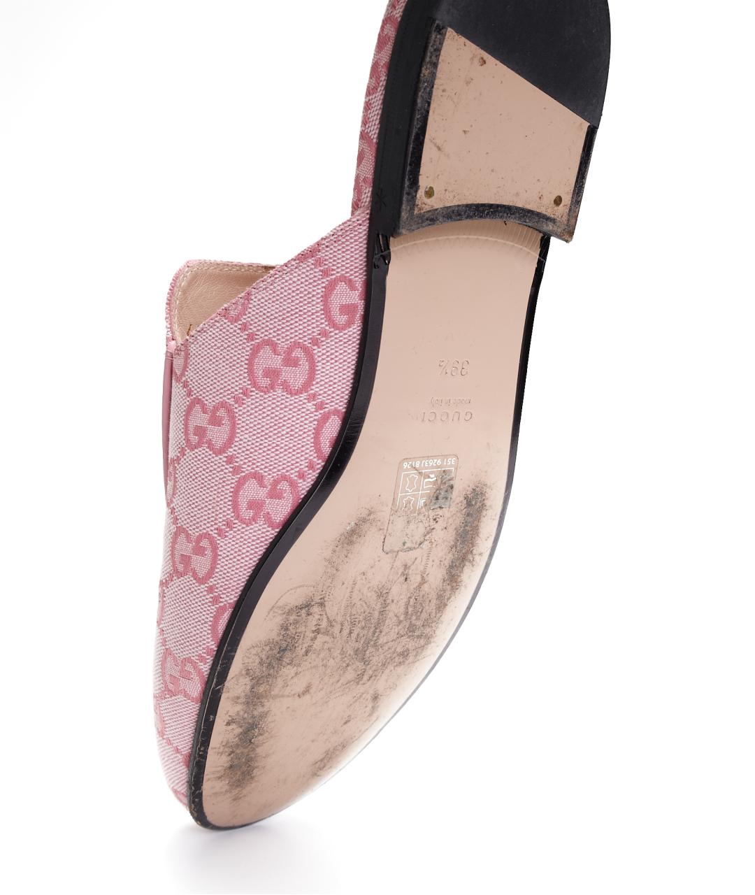GUCCI Розовые текстильные мюли, фото 6
