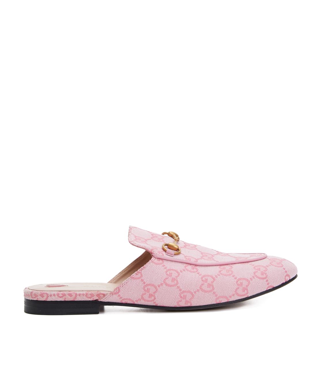 GUCCI Розовые текстильные мюли, фото 8