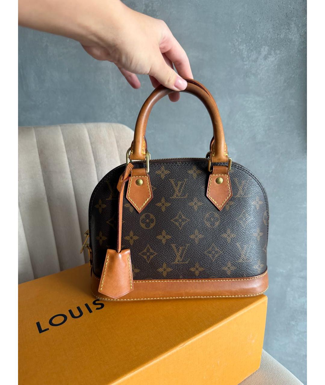 LOUIS VUITTON Коричневая сумка с короткими ручками, фото 2