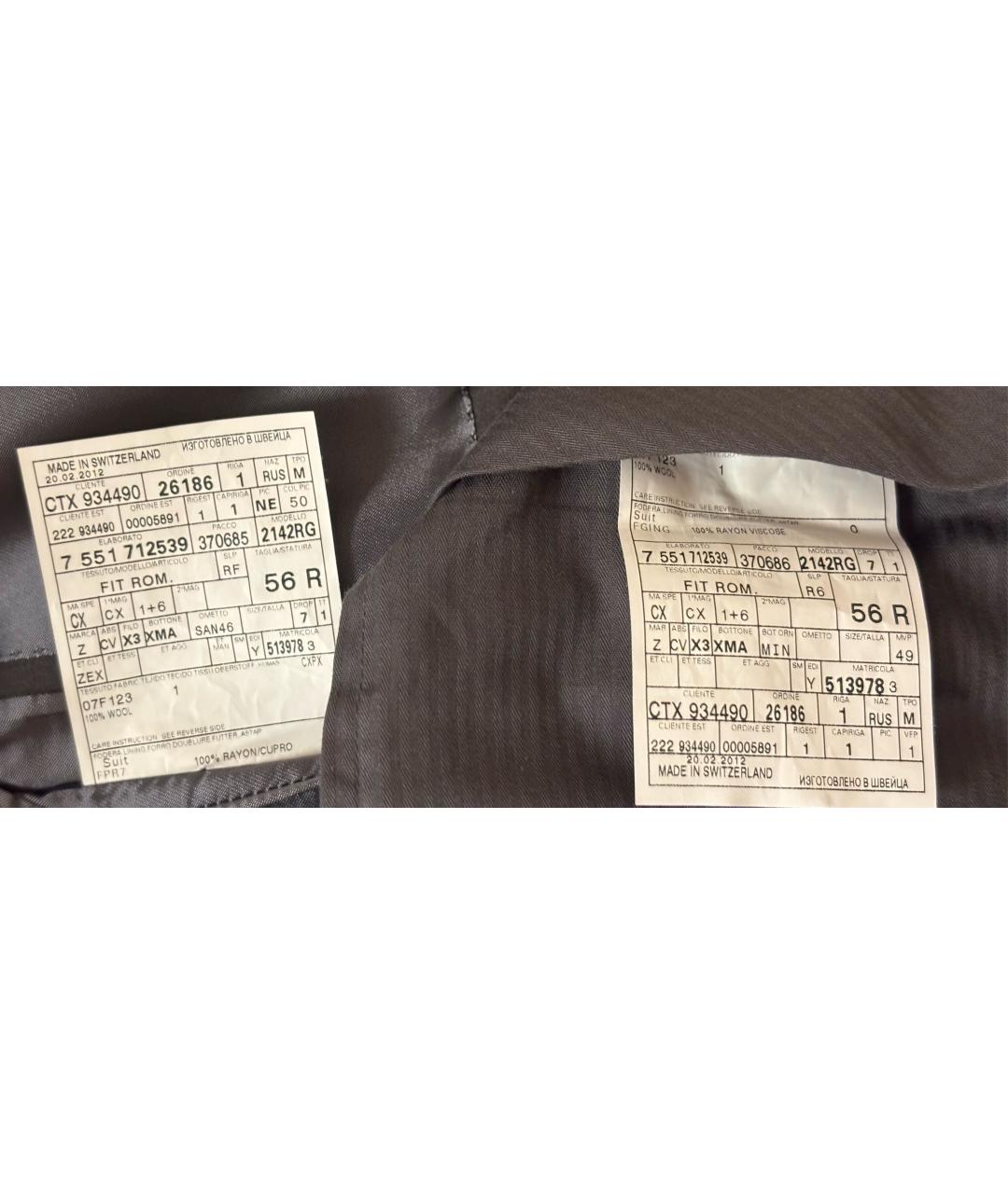 ERMENEGILDO ZEGNA XXX Антрацитовый классический костюм, фото 7