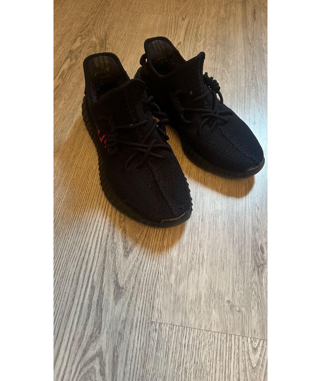 ADIDAS YEEZY Черные текстильные низкие кроссовки / кеды, фото 2