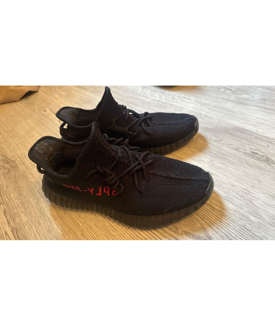 ADIDAS YEEZY Черные текстильные низкие кроссовки / кеды, фото 4