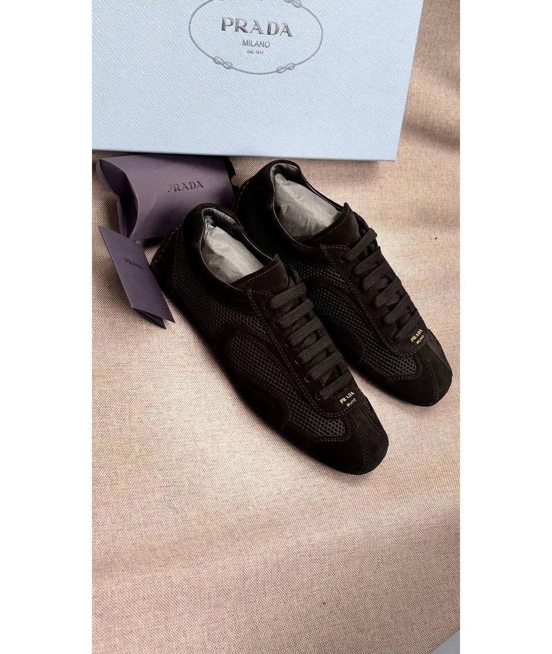 PRADA Черные текстильные кеды, фото 3