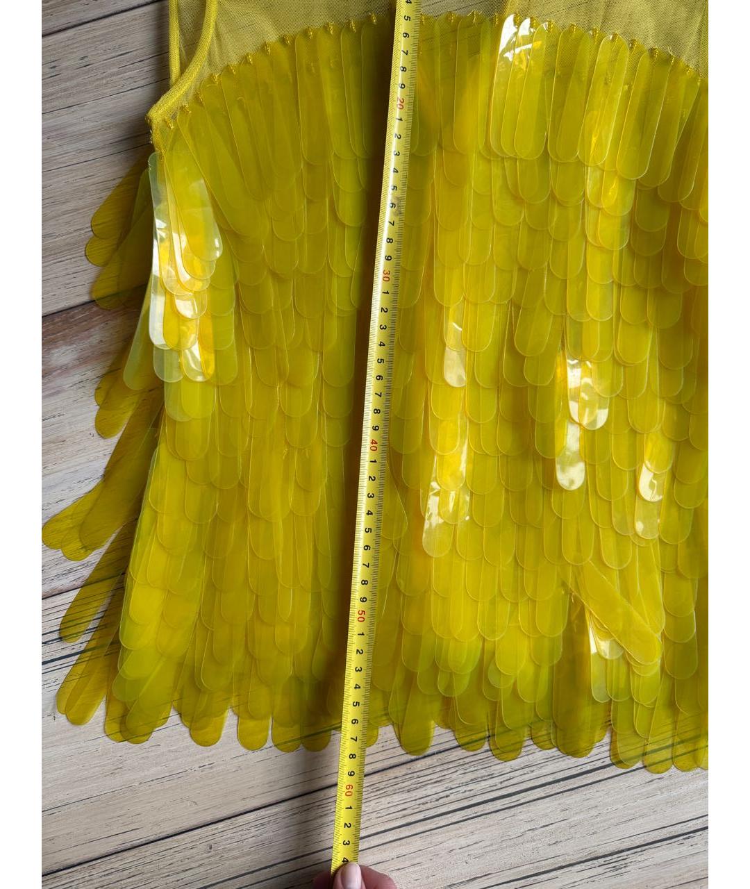DRIES VAN NOTEN Желтая полиамидовая майка, фото 5