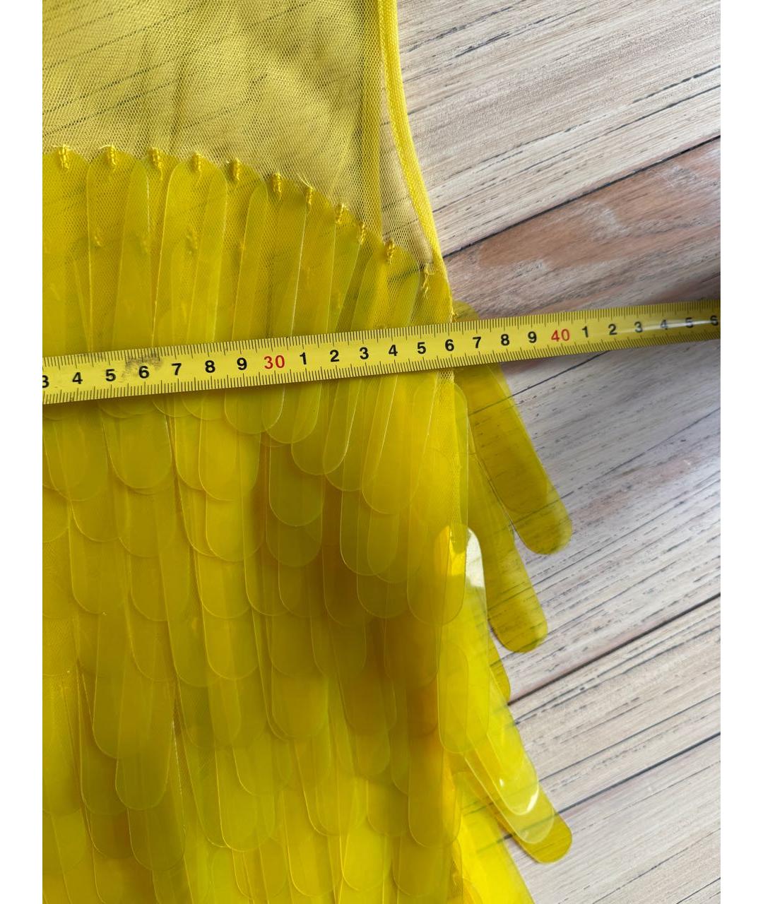 DRIES VAN NOTEN Желтая полиамидовая майка, фото 4