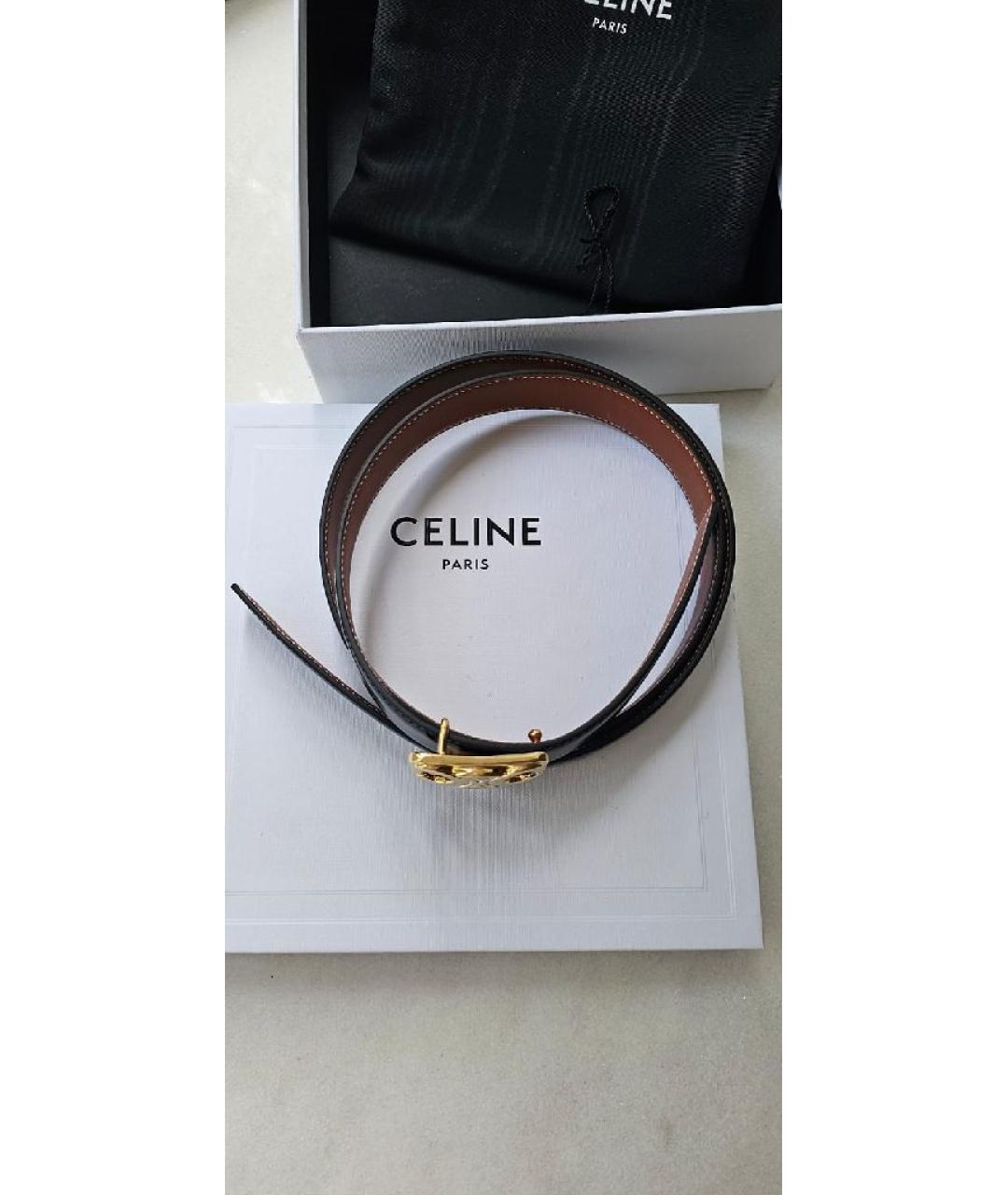 CELINE Коричневый кожаный ремень, фото 6