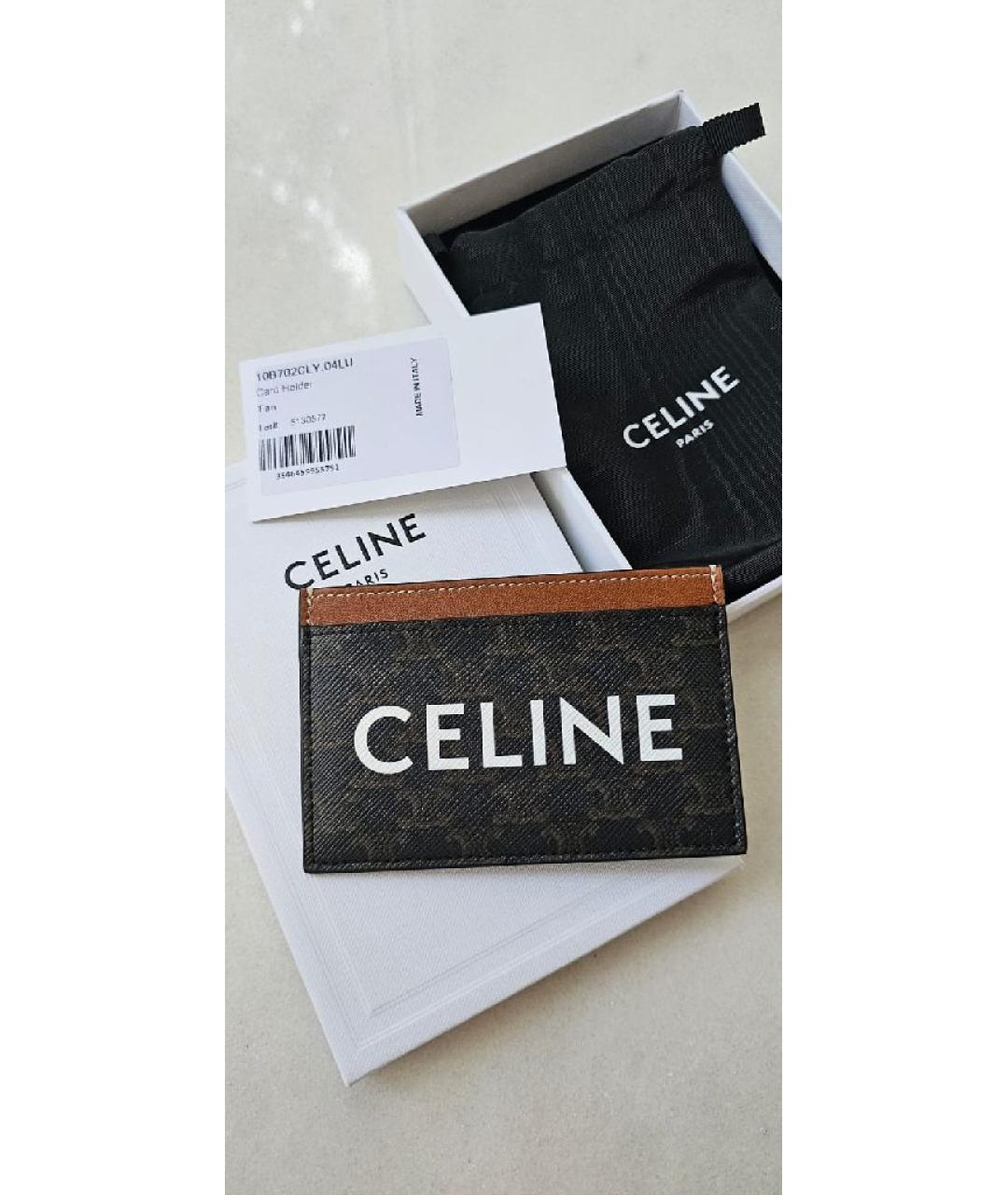 CELINE Коричневый кардхолдер, фото 8