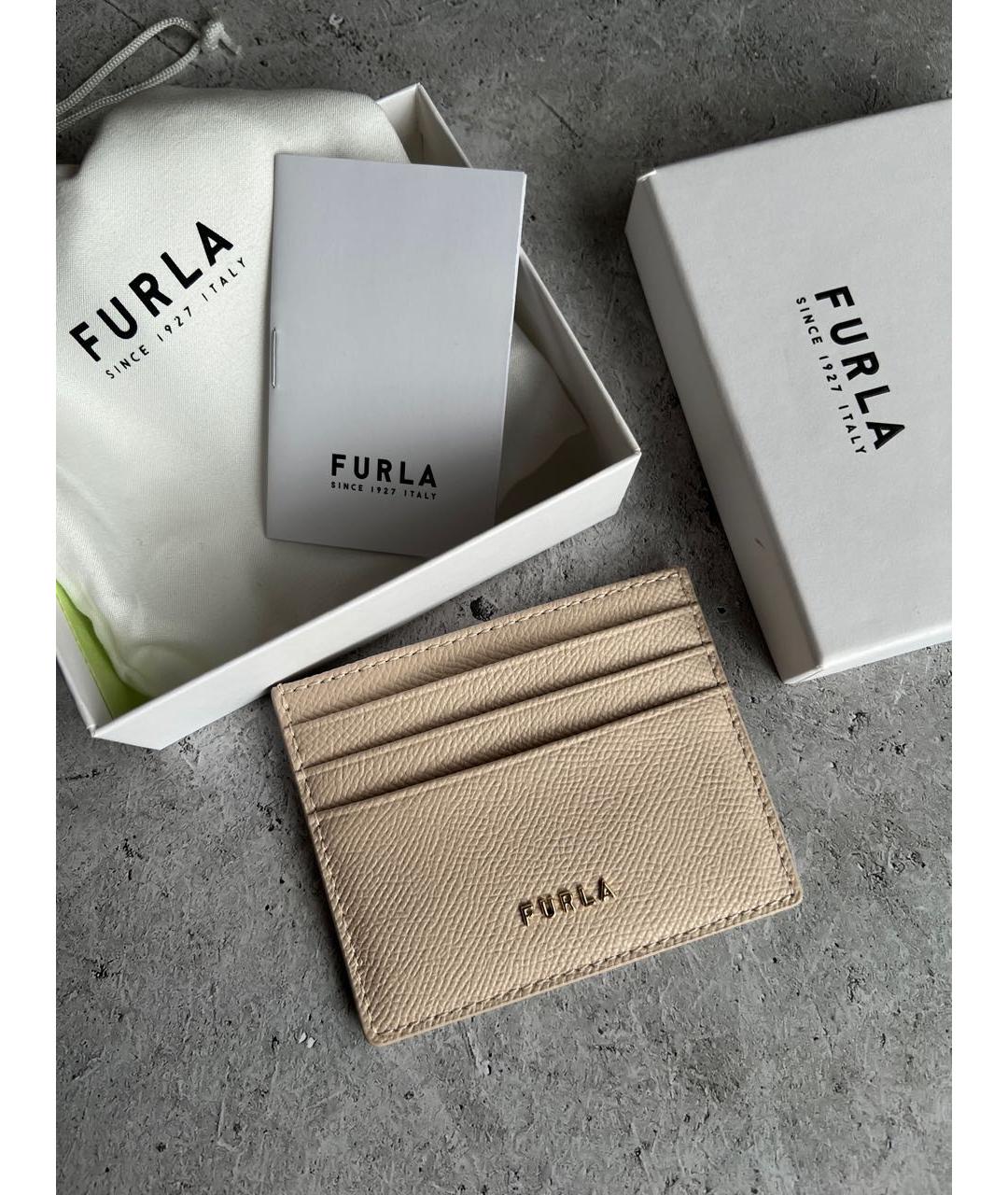 FURLA Бежевый кожаный кардхолдер, фото 2