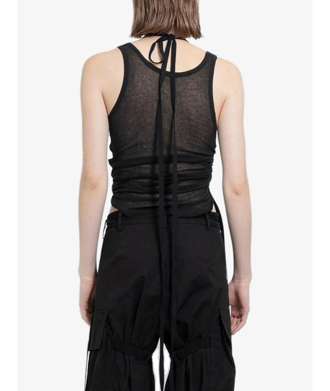 ANN DEMEULEMEESTER Черная хлопковая майка, фото 2