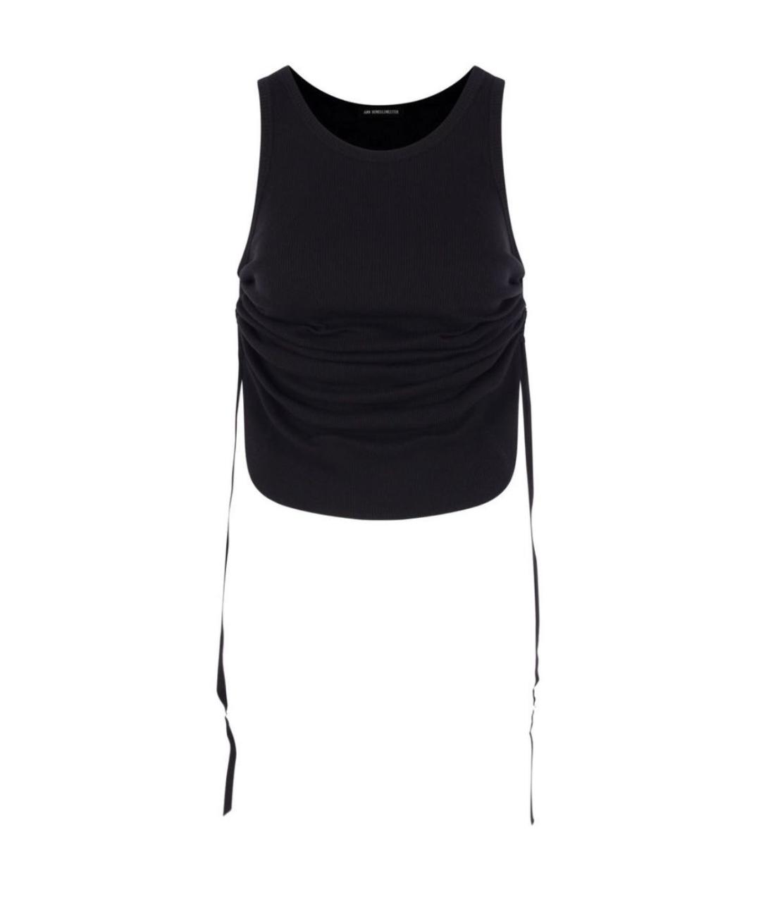ANN DEMEULEMEESTER Черная хлопковая майка, фото 1