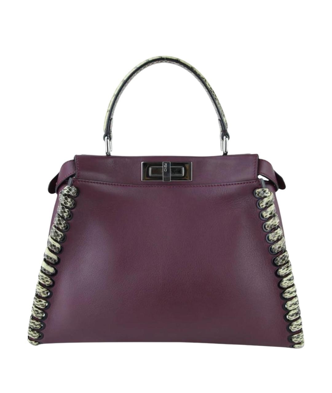 FENDI Фиолетовая кожаная сумка с короткими ручками, фото 1