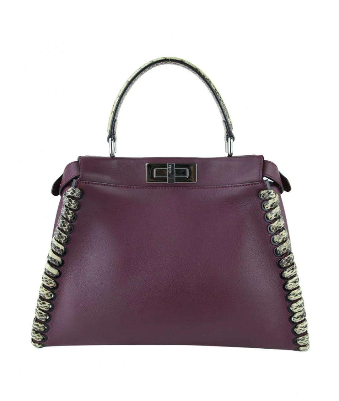 FENDI Фиолетовая кожаная сумка с короткими ручками, фото 9